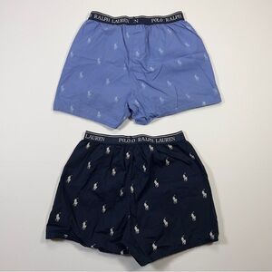 Polo by Ralph Lauren Navy and Light Blue Boxers lots of 2 size M